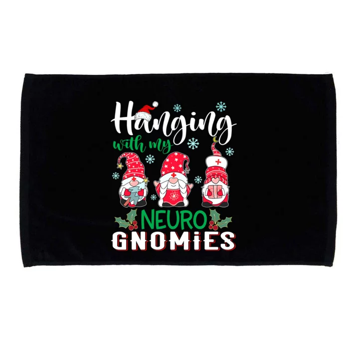 Hanging With My Neuro Gnomies Nurse Christmas Santa Hat Meaningful Gift Microfiber Hand Towel