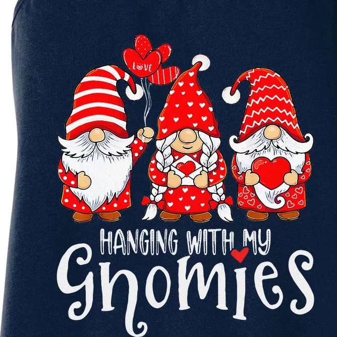 Hanging With My Gnomies Happy Valentines Day Cute Gnomes Love Day Women's Racerback Tank