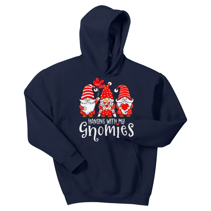 Hanging With My Gnomies Happy Valentines Day Cute Gnomes Love Day Kids Hoodie