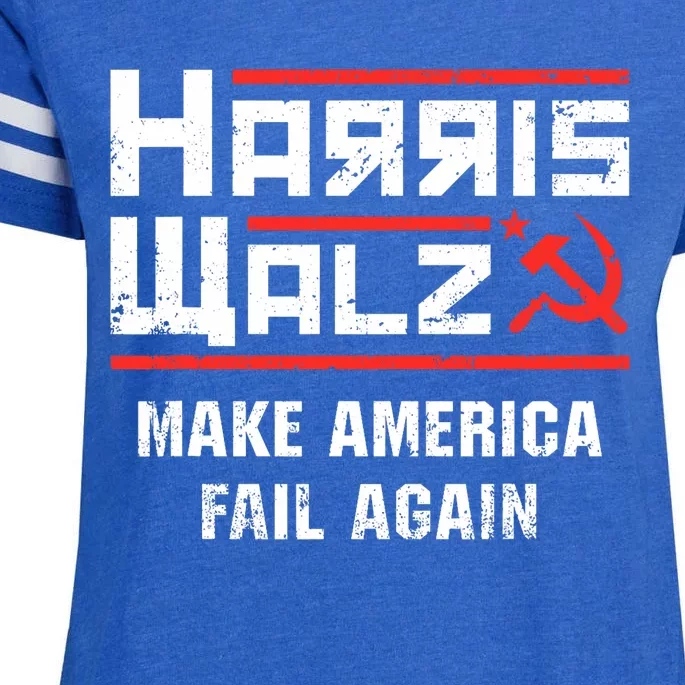 Harris Walz Make America Fail Again Anti Kamala Socialist Enza Ladies Jersey Football T-Shirt