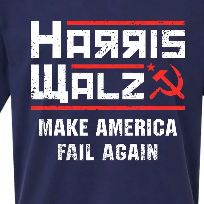 Harris Walz Make America Fail Again Anti Kamala Socialist Sueded Cloud Jersey T-Shirt