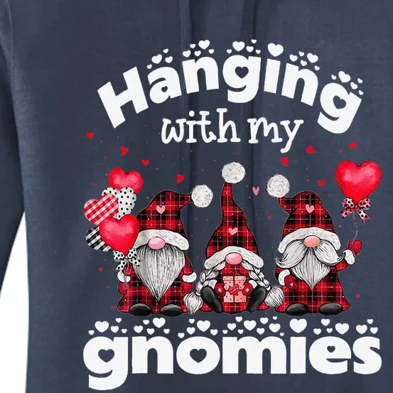 Hanging With My Gnomies Happy Valentines Day Cute Gnomes Women's Pullover Hoodie