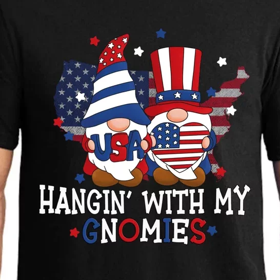 Hangin With My Gnomies American Gnomes Usa 4th Of July Gnome Gift Pajama Set