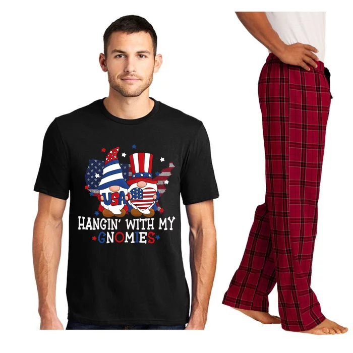 Hangin With My Gnomies American Gnomes Usa 4th Of July Gnome Gift Pajama Set