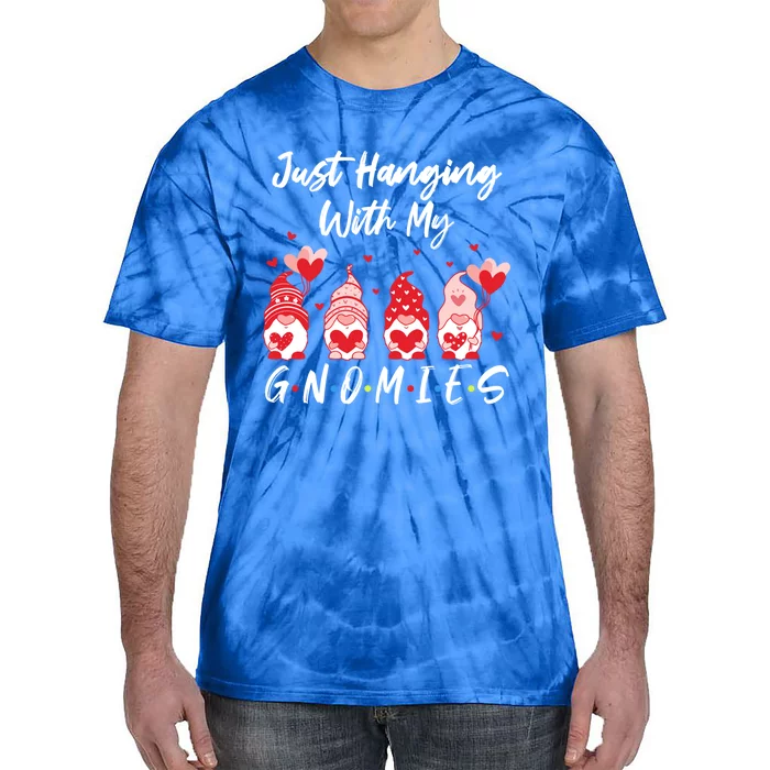 Hanging With My Gnomies Funny Gnome Christmas Gift Tie-Dye T-Shirt