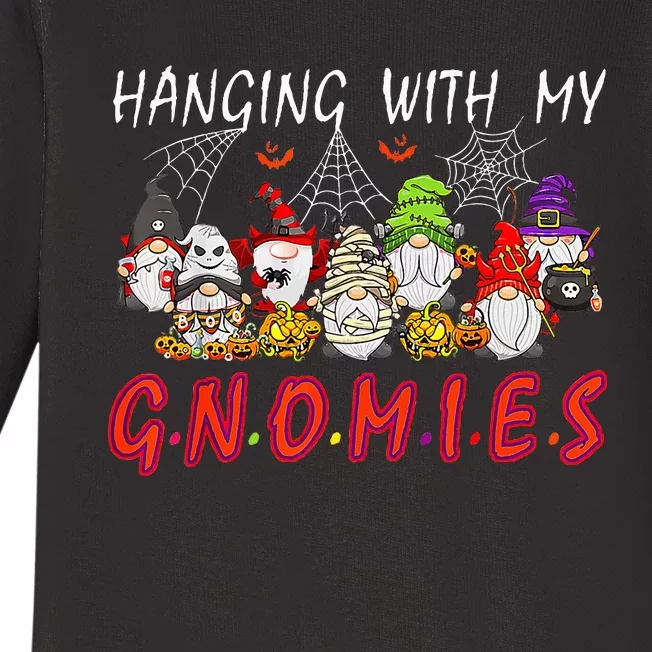 Hanging With My Gnomies Christmas Costume Halloween Gnomes Baby Long Sleeve Bodysuit