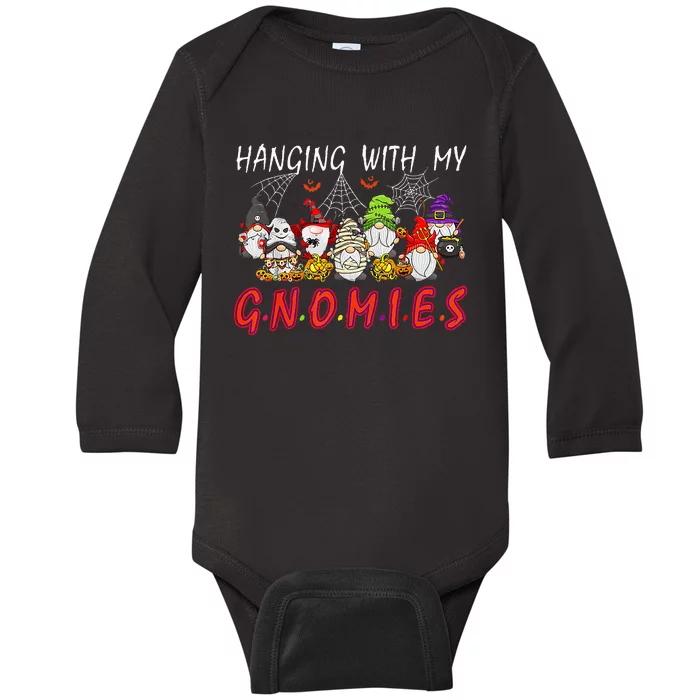 Hanging With My Gnomies Christmas Costume Halloween Gnomes Baby Long Sleeve Bodysuit