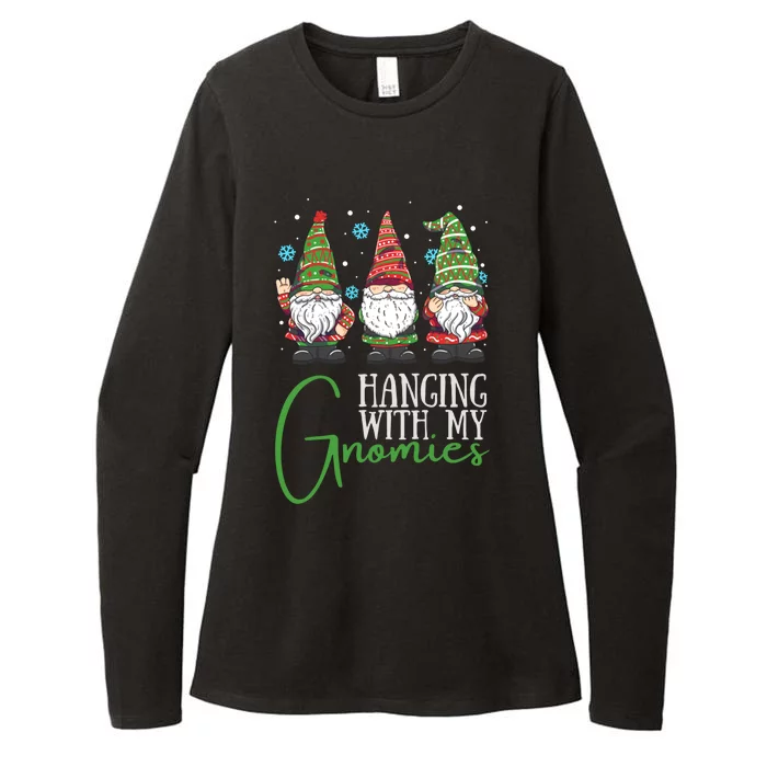 Hanging With My Gnomies Three Christmas Gnomes For Big Cool Gift Womens CVC Long Sleeve Shirt