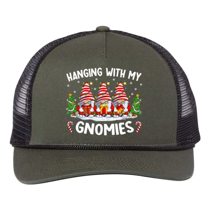 Hanging With My Gnomies Matching Family Christmas Pjs Gnome Retro Rope Trucker Hat Cap