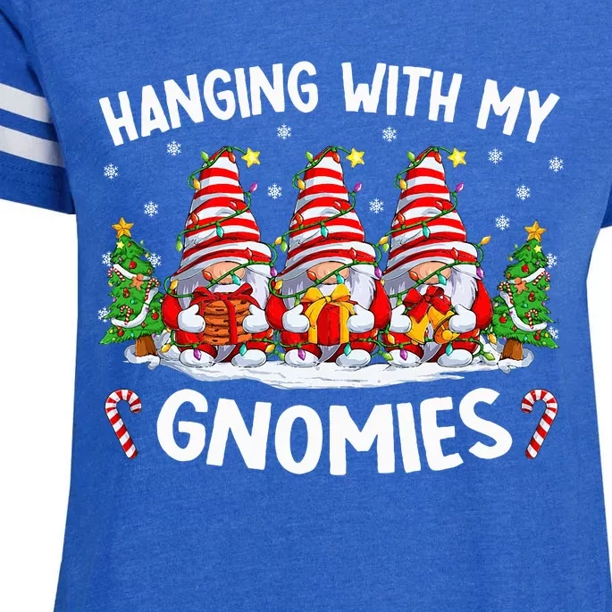 Hanging With My Gnomies Matching Family Christmas Pjs Gnome Enza Ladies Jersey Football T-Shirt