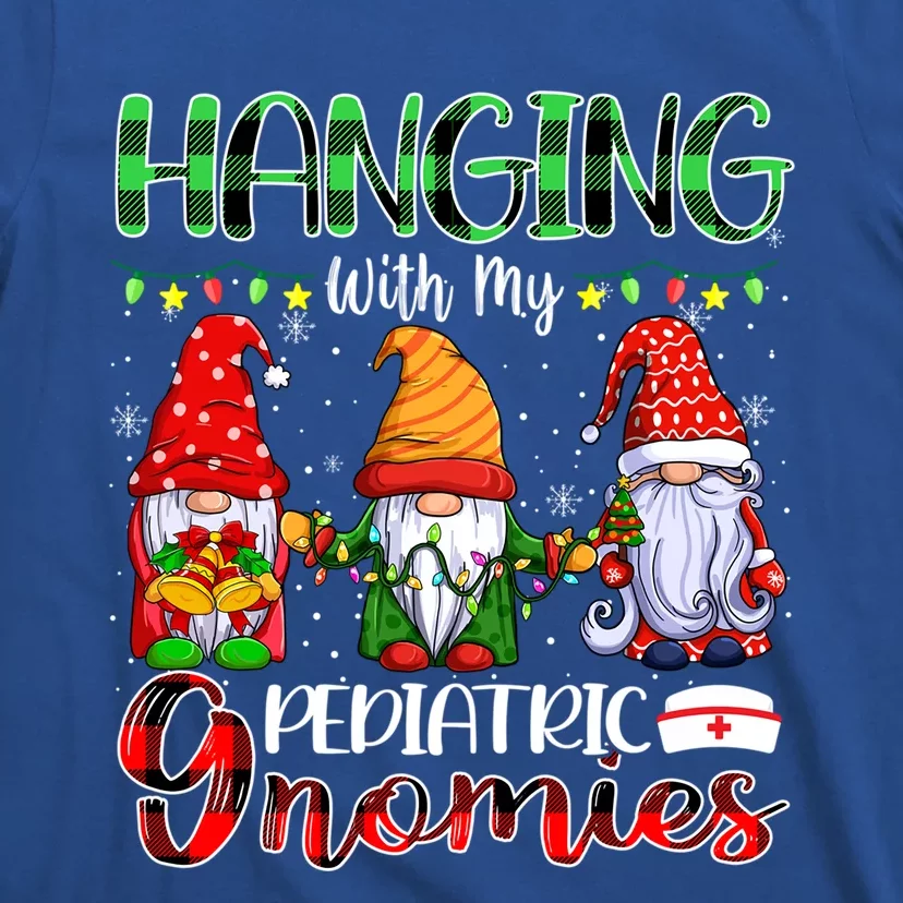 Hanging With My Pediatric Gnomies Xmas Three Gnomes Nursing Gift T-Shirt