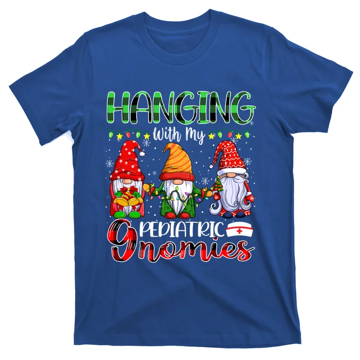 Hanging With My Pediatric Gnomies Xmas Three Gnomes Nursing Gift T-Shirt