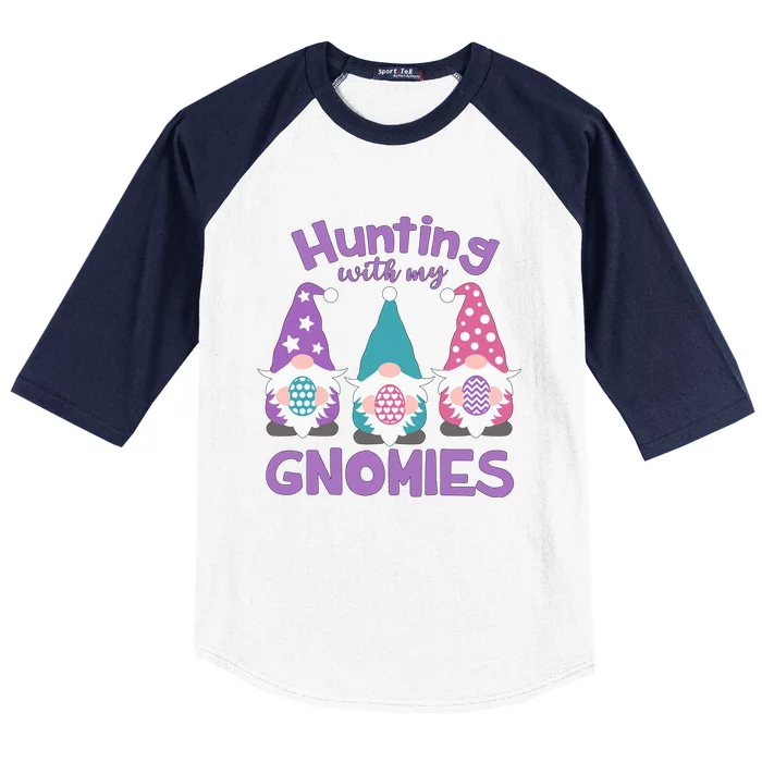 Hunting With My Gnomies Funny Easter Baseball Sleeve Shirt