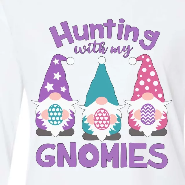 Hunting With My Gnomies Funny Easter Womens Cotton Relaxed Long Sleeve T-Shirt