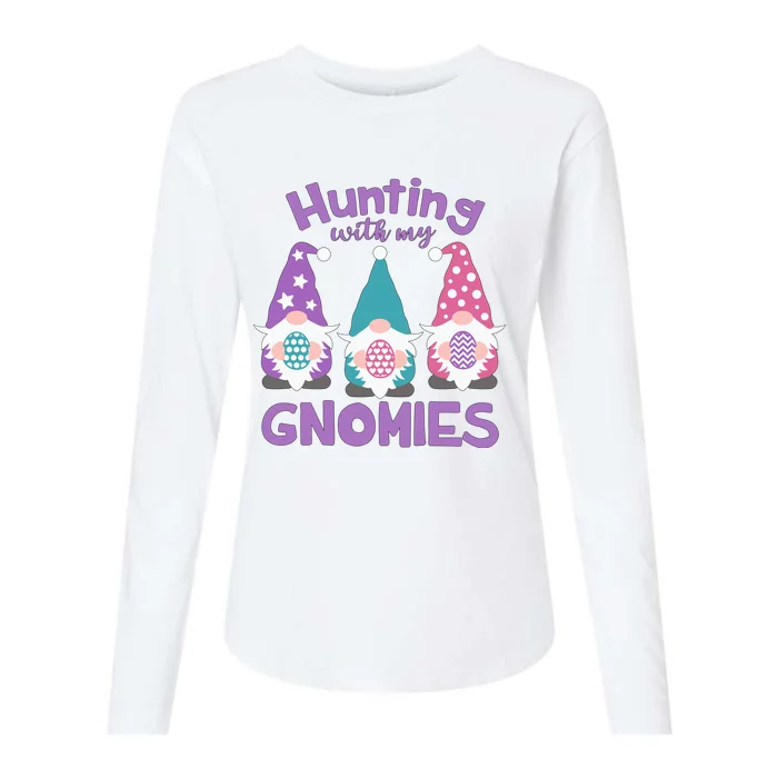 Hunting With My Gnomies Funny Easter Womens Cotton Relaxed Long Sleeve T-Shirt