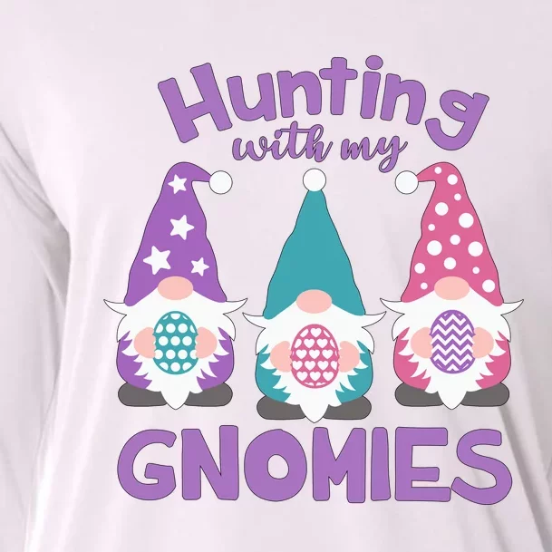 Hunting With My Gnomies Funny Easter Cooling Performance Long Sleeve Crew