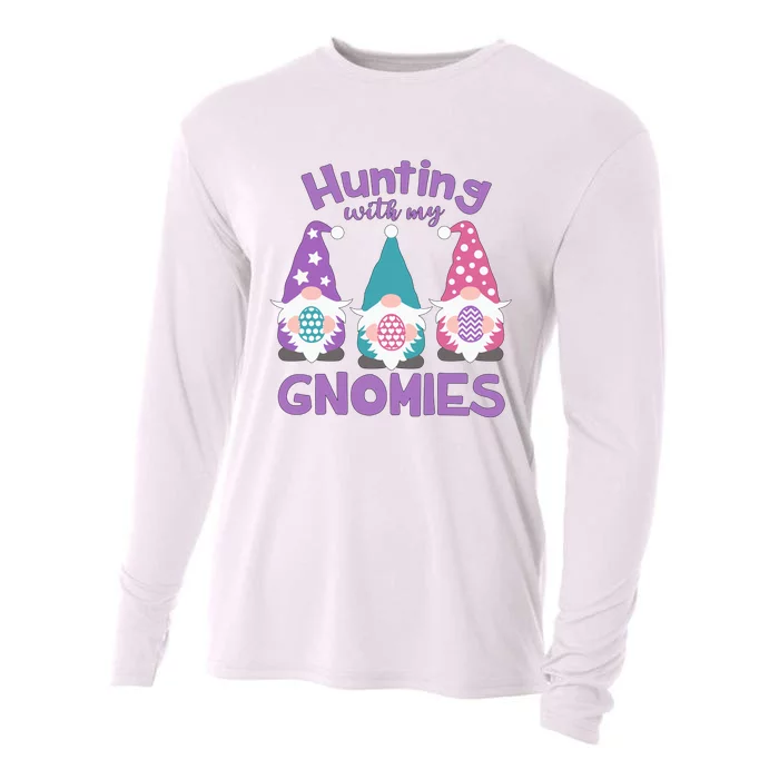 Hunting With My Gnomies Funny Easter Cooling Performance Long Sleeve Crew