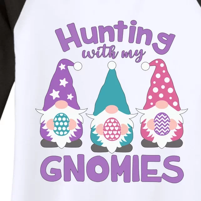 Hunting With My Gnomies Funny Easter Women's Tri-Blend 3/4-Sleeve Raglan Shirt