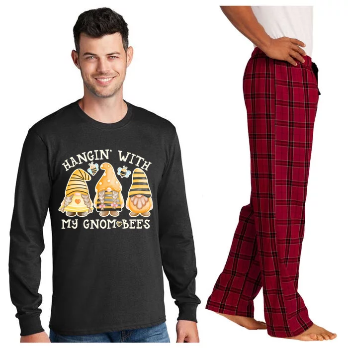 Hanging With My Gnombees Cute Bumble Bee Gnome Gift Long Sleeve Pajama Set