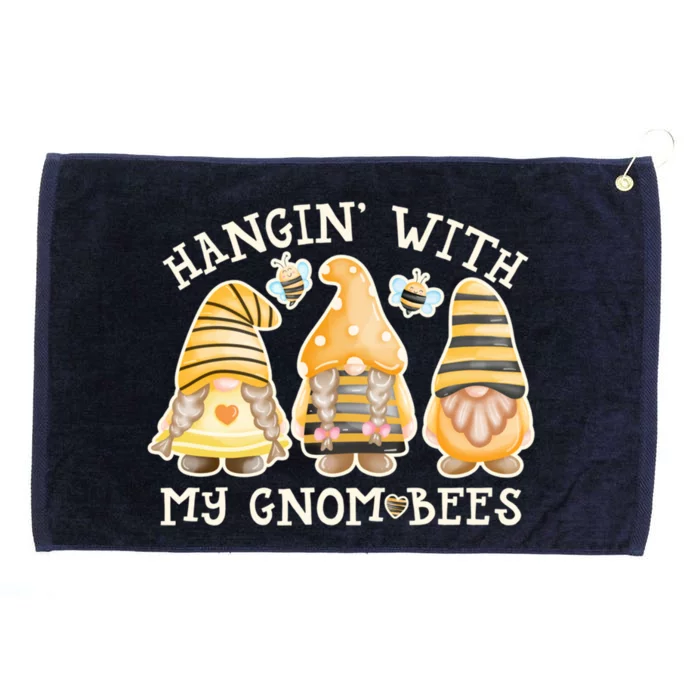 Hanging With My Gnombees Cute Bumble Bee Gnome Gift Grommeted Golf Towel