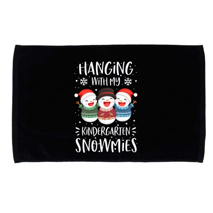 Hanging With My Kindergarten Snowmies Kindergarten Teacher Cute Gift Microfiber Hand Towel