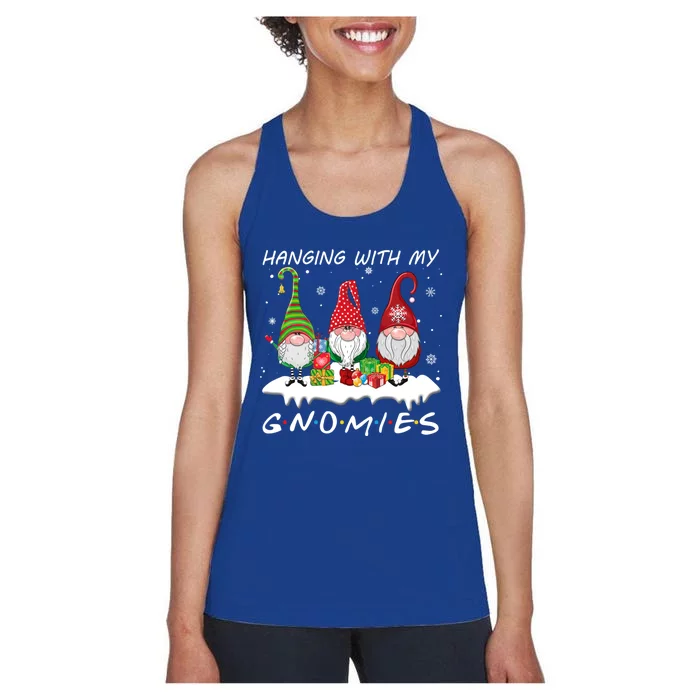 Hanging With My Gnomies Gnome Christmas Xmas Pajamas Pj Gift Women's Racerback Tank