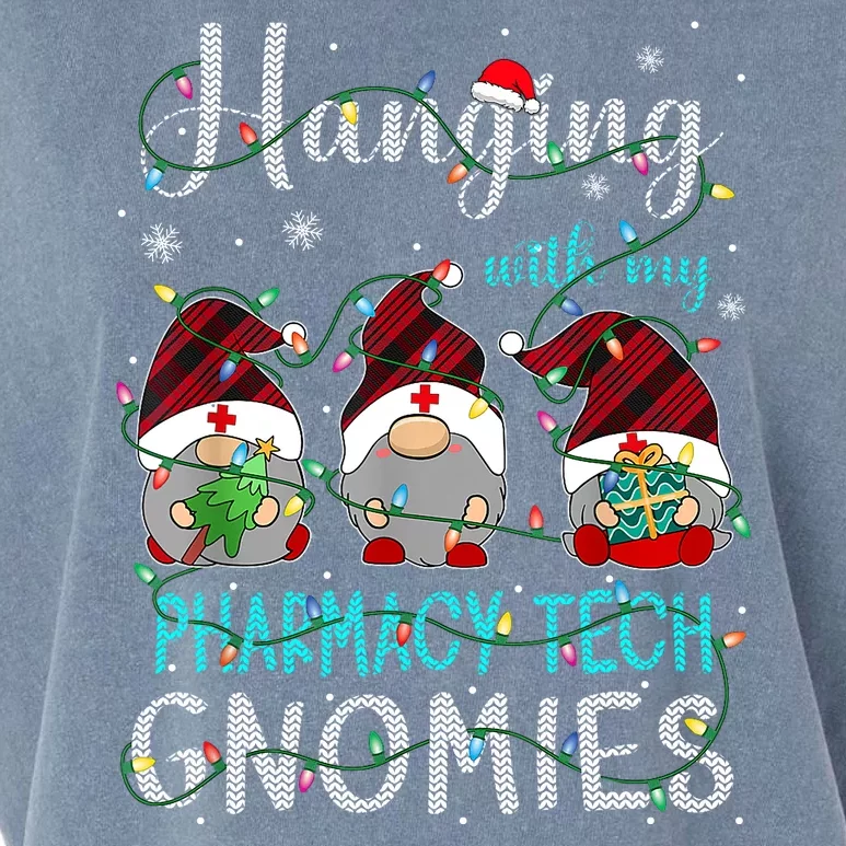 Hanging With My Pharmacy Tech Gnomies Xmas Garment-Dyed Women's Muscle Tee