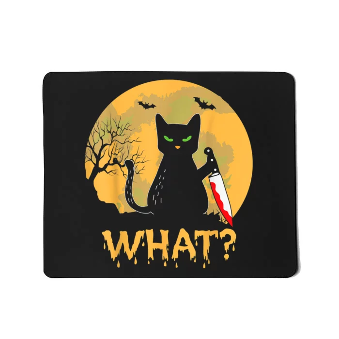 Halloween What Murderous Black Cat With Knife Gothic Dark Mousepad