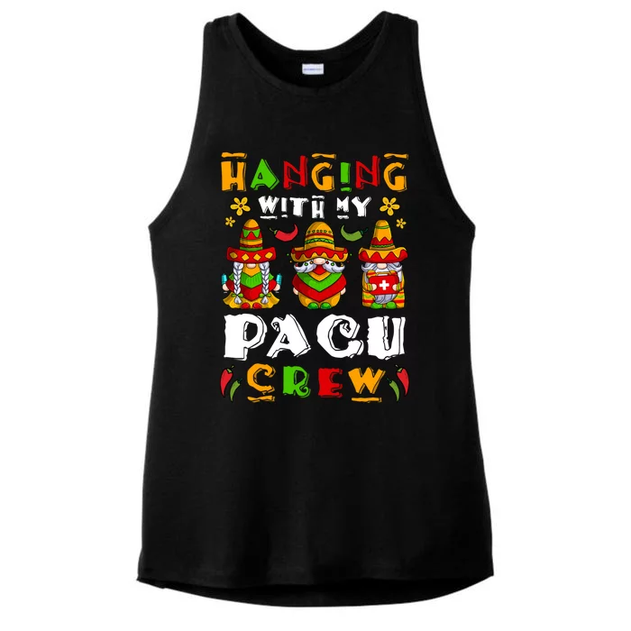 Hanging With My Pacu Nurse Crew Cinco De Mayo Gnome Nurse Great Gift Ladies Tri-Blend Wicking Tank