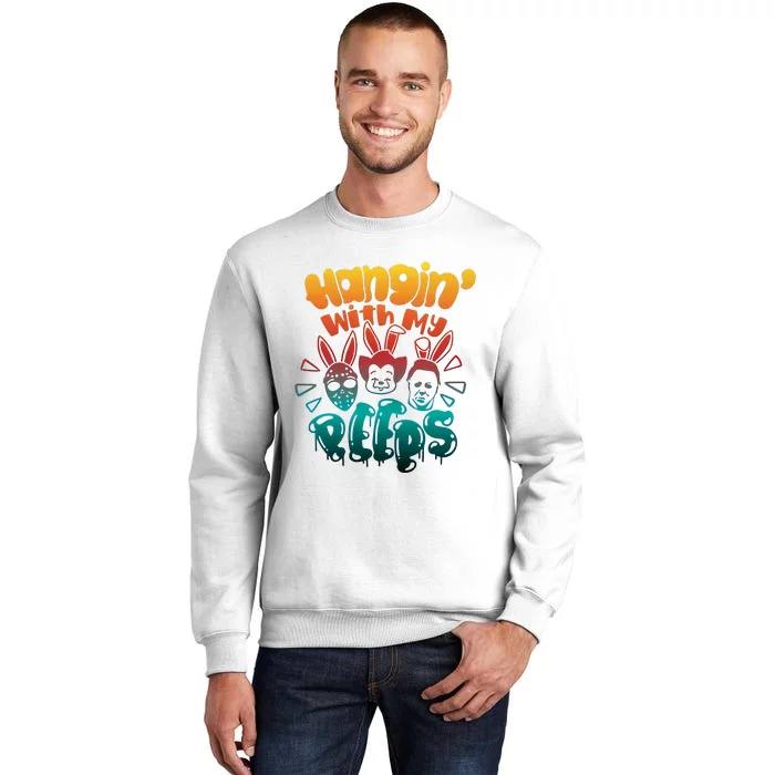 Hangin' With My Peeps Movie Character Easter Scary Easter Bunny Sweatshirt