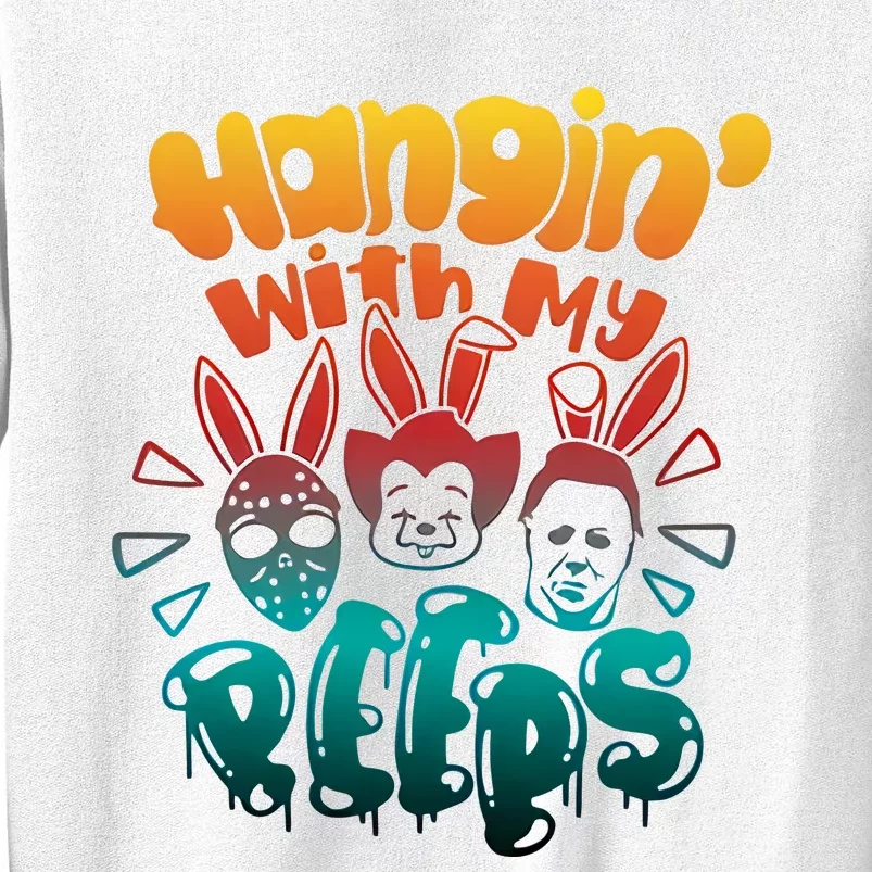 Hangin' With My Peeps Movie Character Easter Scary Easter Bunny Sweatshirt