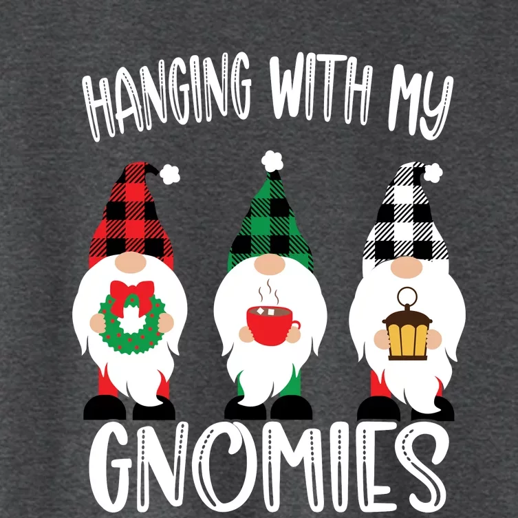 Hanging With My Gnomies, Merry Christmas Gnomes Garden Gnome Women's Crop Top Tee