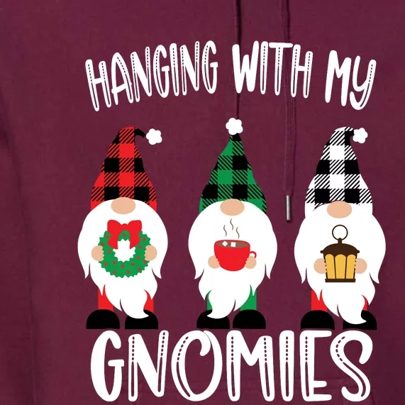 Hanging With My Gnomies, Merry Christmas Gnomes Garden Gnome Premium Hoodie