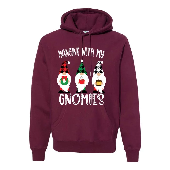 Hanging With My Gnomies, Merry Christmas Gnomes Garden Gnome Premium Hoodie