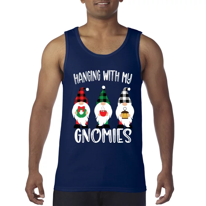 Hanging With My Gnomies, Merry Christmas Gnomes Garden Gnome Tank Top