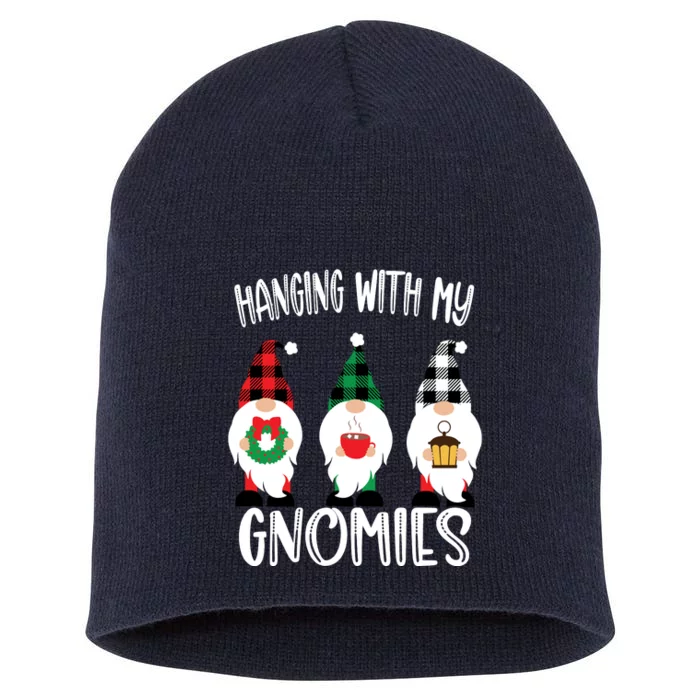 Hanging With My Gnomies, Merry Christmas Gnomes Garden Gnome Short Acrylic Beanie