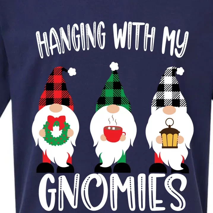 Hanging With My Gnomies, Merry Christmas Gnomes Garden Gnome Sueded Cloud Jersey T-Shirt