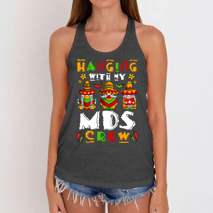 Hanging With My Mds Nurse Crew Cinco De Mayo Gnome Nurse Gift Women's Knotted Racerback Tank