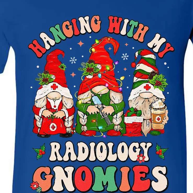 Hanging With My Radiology Gnomies Christmas Radiologic Nurse V-Neck T-Shirt