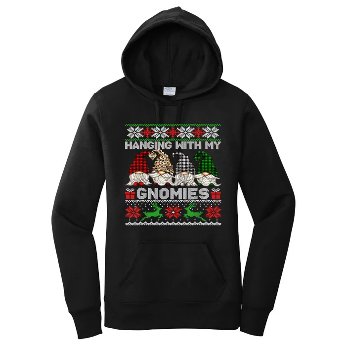 Hanging With My Gnomies Xmas Cute Gnomes Ugly Sweater Women's Pullover Hoodie