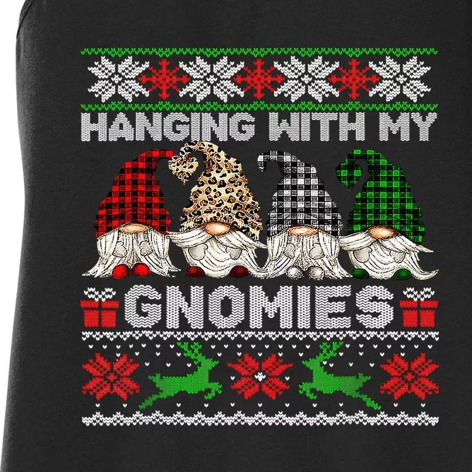 Hanging With My Gnomies Xmas Cute Gnomes Ugly Sweater Women's Racerback Tank