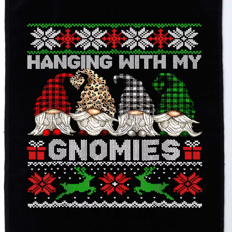 Hanging With My Gnomies Xmas Cute Gnomes Ugly Sweater Platinum Collection Golf Towel