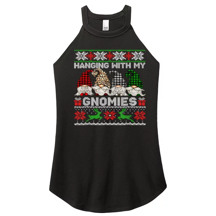 Hanging With My Gnomies Xmas Cute Gnomes Ugly Sweater Women’s Perfect Tri Rocker Tank