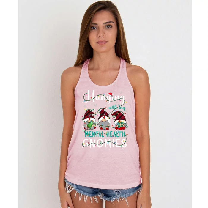 Hanging With My Tal Health Nurse Gnomies Nurse Gnomes Gift Women's Knotted Racerback Tank