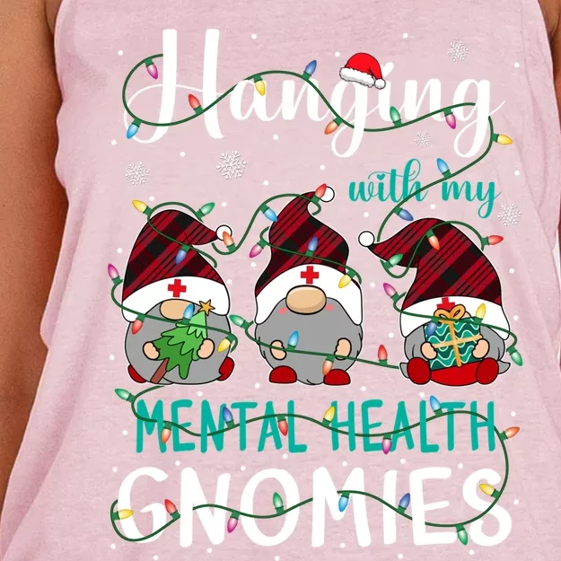 Hanging With My Tal Health Nurse Gnomies Nurse Gnomes Gift Women's Knotted Racerback Tank