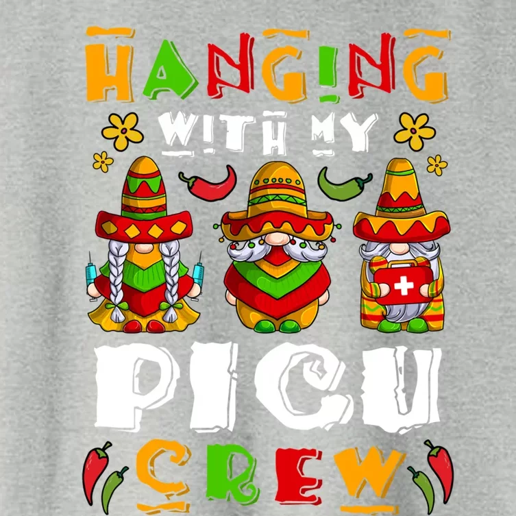 Hanging With My Picu Nurse Crew Cinco De Mayo Gnome Nurse Gift Women's Crop Top Tee