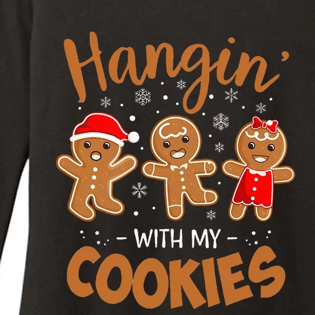 Hangin With My Cookies Gingerbread Christmas Teacher Womens CVC Long Sleeve Shirt