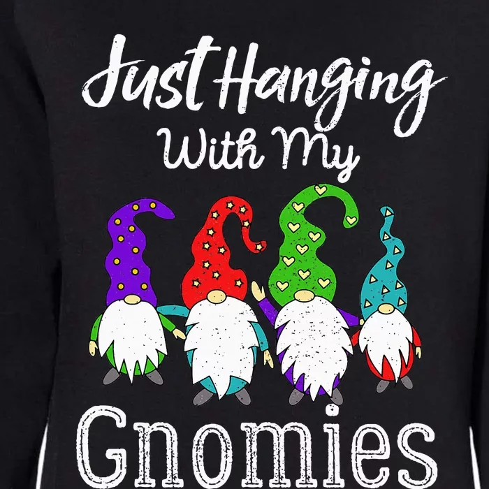 Hanging With My Gnomies Funny Garden Gnome Graphics Womens California Wash Sweatshirt