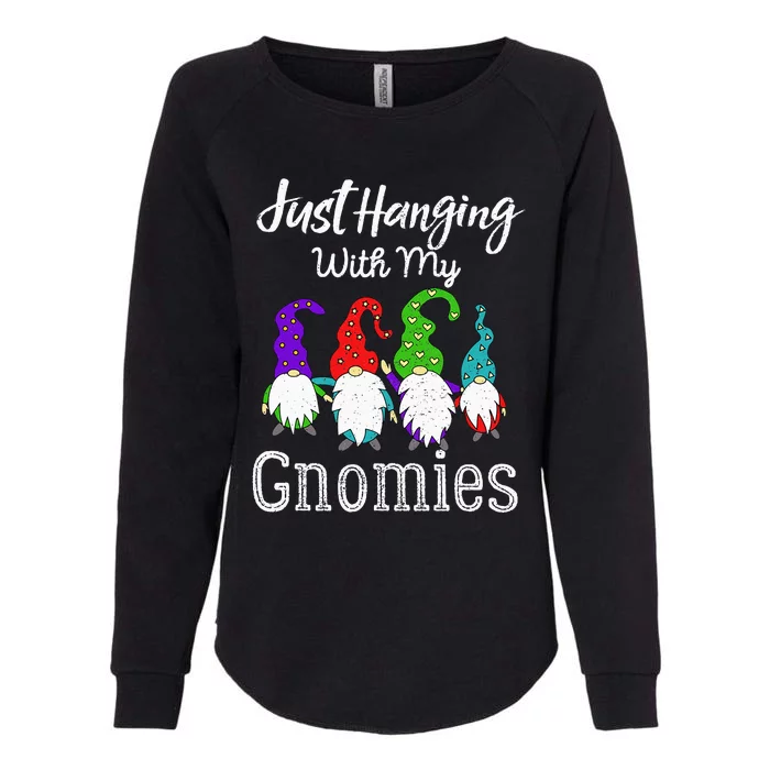 Hanging With My Gnomies Funny Garden Gnome Graphics Womens California Wash Sweatshirt