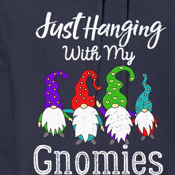 Hanging With My Gnomies Funny Garden Gnome Graphics Premium Hoodie